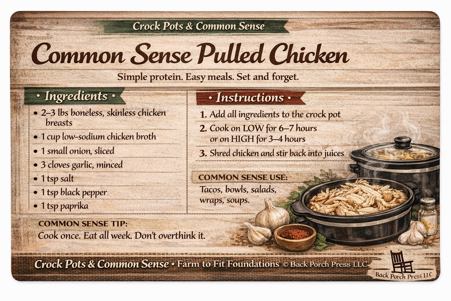 Common Sense Pulled Chicken
